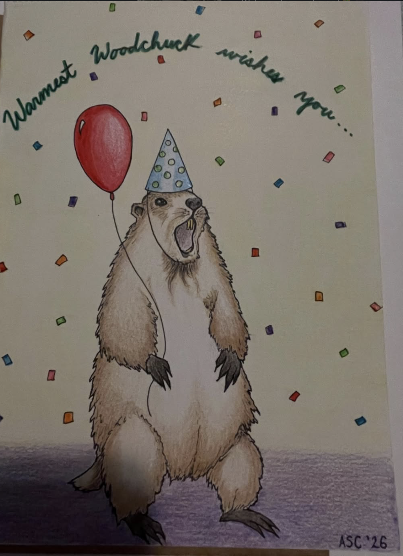 Woodchuck birthday card